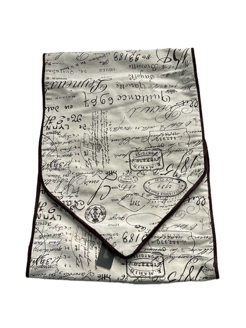Farrisilk Decorative French Script Lined Table Runner